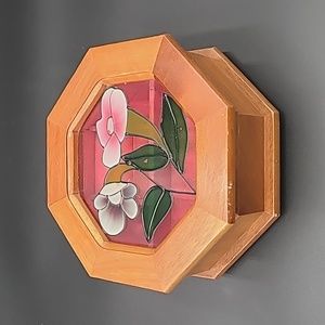 Vintage Octagon Wood Jewelry Box